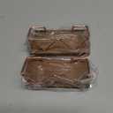 Amyhill 2 Pieces Wood Business Card Holder for Desk Wooden Business Card Display Stand Postcard Holder for Office Home Desktop (Wood Color, Rose Gold)