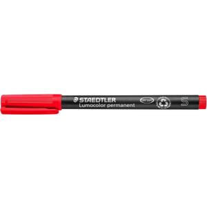 STAEDTLER Lumocolor Universal Pen, Felt Tip, Permanent Marker, 0.4mm, Red 313-2