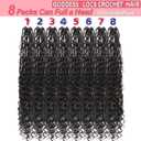 Goddess Locs Crochet Hair-24 Inch 8 Packs Boho Faux Locs Crochet Hair for Black Women Pre Looped Soft Locs with Curly Ends (1B#, 24 Inch(Pack of 8))