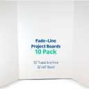 Flipside Products 36 x 48 Fade-Line White Foam Trifold Poster Board, 1/2" Subtle Grid Lines for Alignment & Visual Layouts, Arts, and Crafts, Pack of 10