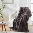 Westinghouse Electric Blanket Heated Throw, Super Cozy Luxury Faux Fur & Sherpa with 6 Heating Levels & 2-10 Hours Auto Off, Fast Heating & Overheat Protection, 50x60 Inch, Charcoal (Darkgrey Stripe)