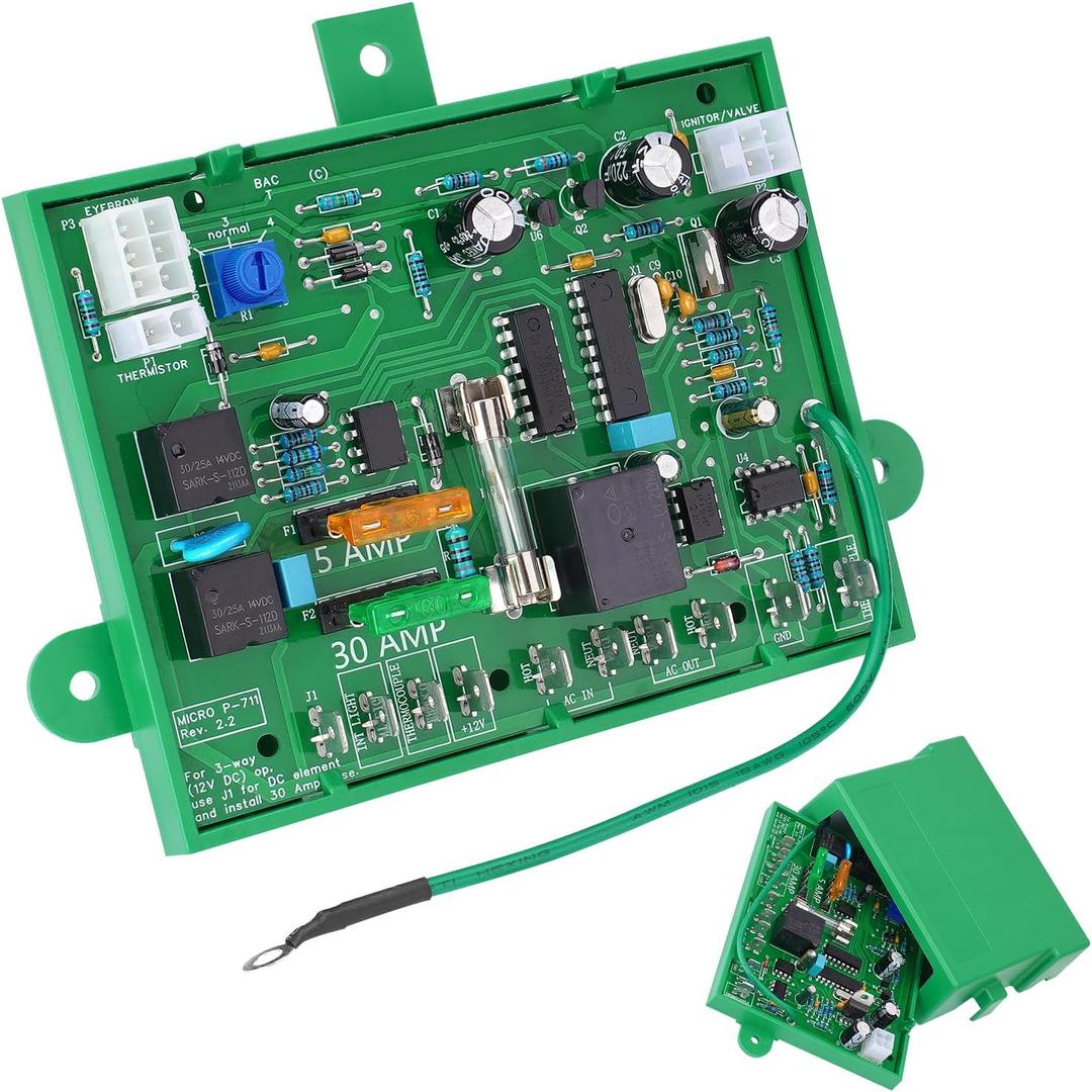 P-711 RV Refrigerator Main Power Control Circuit Board with Protective Cover Compatible with Dometic 2 & 3 Way RV Parts, Replace for Micro P-711, 2931842.01, 2931843.01, 2932691.017, 2932177.01