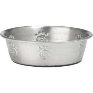 PetRageous 60046 Cayman Classic Non-Skid Stainless-Steel Dishwasher Safe Bowl 1-Cup Capacity 4.5-Inch Diameter 1.5-Inch Tall for Small Dogs and Cats of Any Size, Metallic