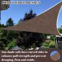 Cool Area Sun Shade Sail 10x10x14FT Triangle Shade Canopy Outdoor Sunshade for Patio Backyard Garden, Brown