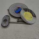 Rechargeable Wall Mounted Lighted Makeup Vanity Mirror 8 Inch Double Sided 1X 10X Magnifying Bathroom Mirror, 3 Color Lighting, Touch Screen Dimming, Extended Arm 360 Rotation Shaving Light up Mirror (Brush Nickel)