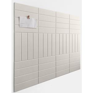 Felt Bulletin Board Tiles | Modern Cork Board Alternative | Large Cork Boards for Walls | Aesthetic Felt Wall Panels for Office & Home Decor | Pinboard & Photo Board (12-Pack) | Beige