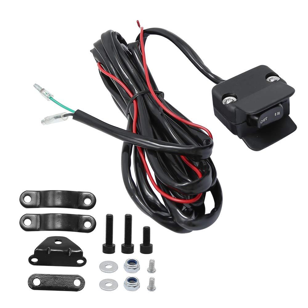 Heavy Duty Handle bar Control Switch 12V Winch Rocker Thumb Switch with Mounting Bracket for KFI, WARN, Ramsey etc. ATV/UTV 3 Meter Black