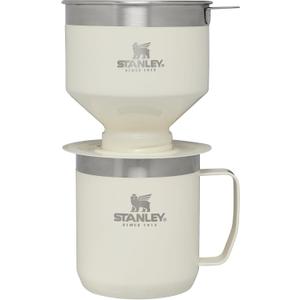 STANLEY Perfect Brew Pour Over Set | 12 oz Camp Mug with Lid Included | Drip Coffee Maker with Reusable Filter | Insulated Stainless Steel | BPA-Free | Cream Gloss