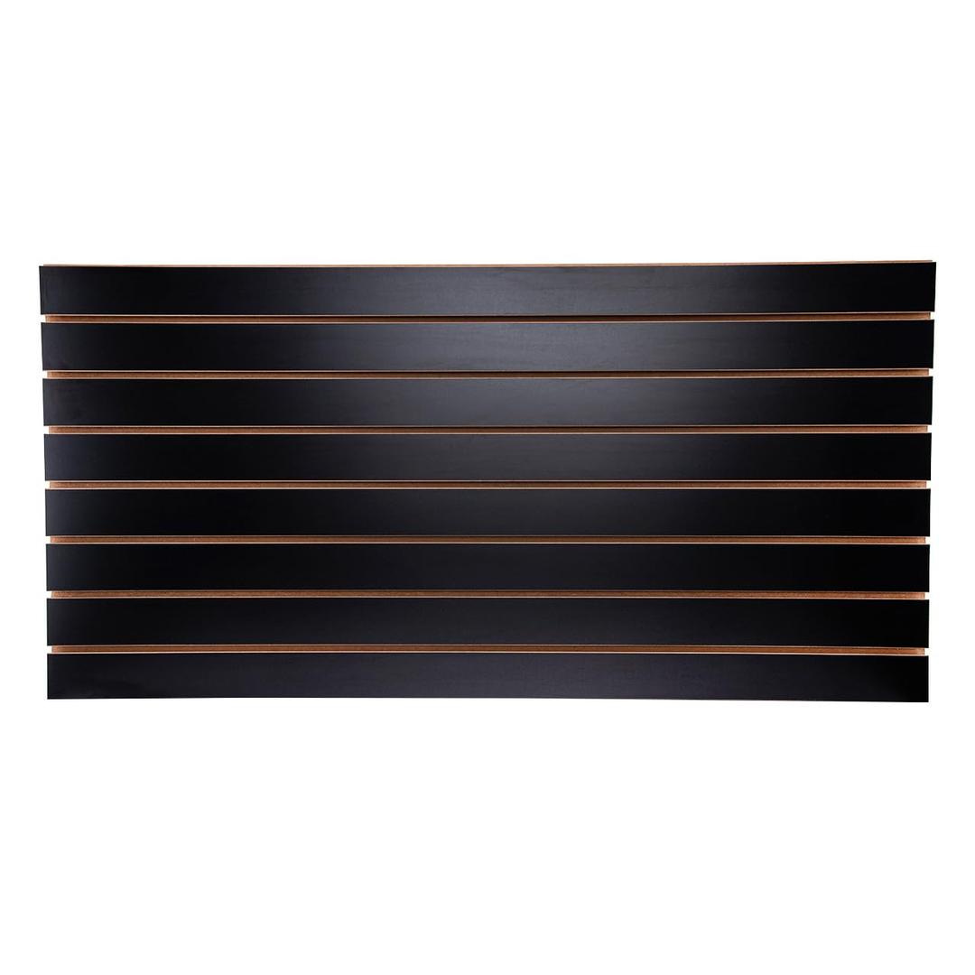 SSWBasics 4 ft x 2 ft Horizontal Black Slatwall Panels for Wall (24"H x 48"L) - Pack of 2 - Garage Wall Organizer Panels and Craft Storage Organization Slatwall Panel