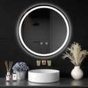 LED Bathroom Mirror with Lights, 36" Round Mirror for Bathroom,Wall Mounted Makeup Mirror, Dimmable, Anti-Fog, Shatter-Proof Tempered Glass, 3-Color Light, Memory Function, UL Listed