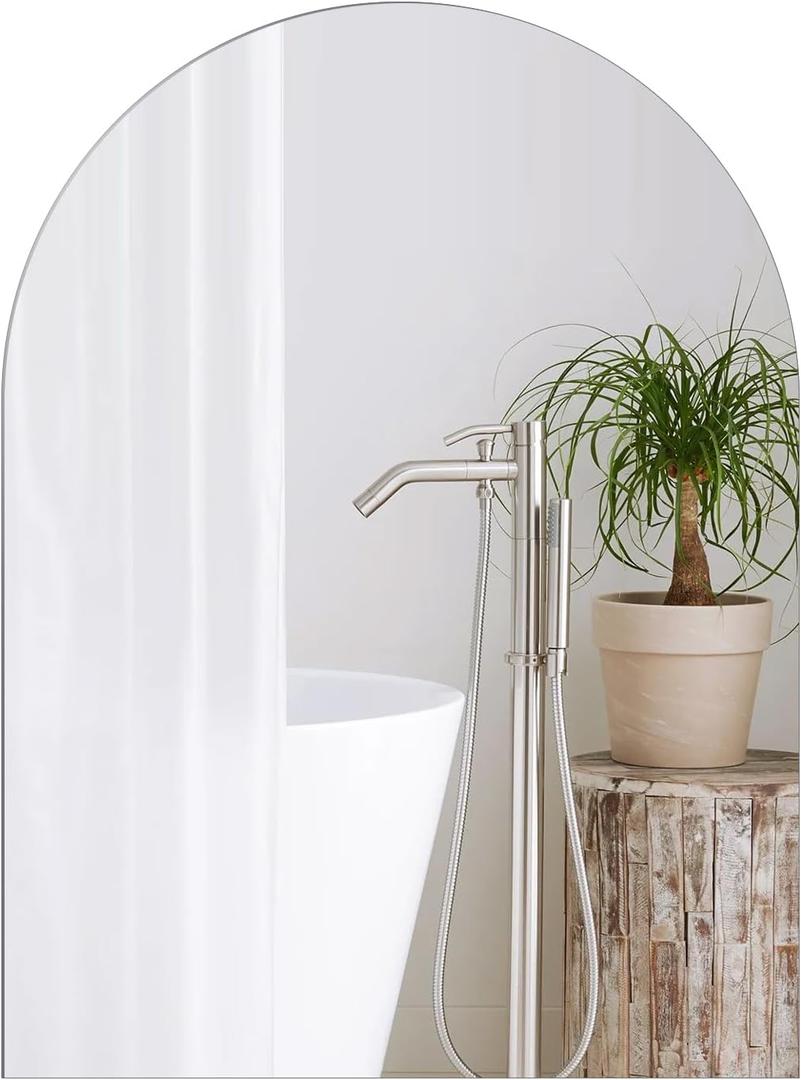 DARENYI 16"x12" Arched Wall Mirror for Bathroom, Frameless Acrylic Vanity Arch Mirror Wall Decor for Bathroom, Living Room, Bedroom, Entryway, Hallways