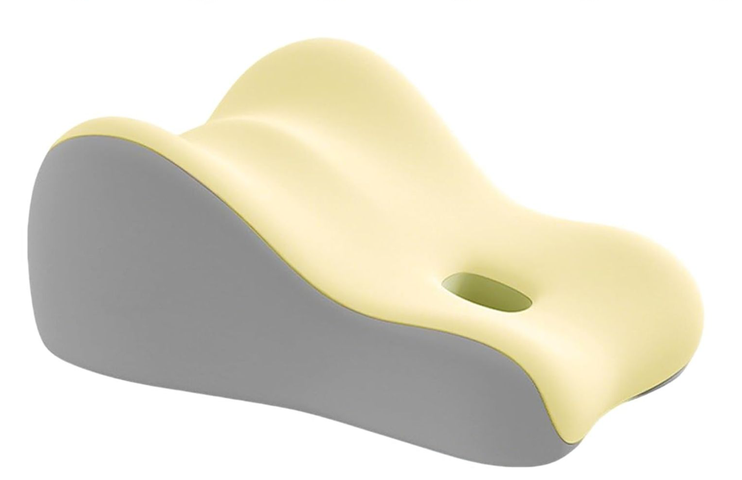 Natural Latex Pillow for Adults - Ergonomic Support for Maternity, Home & Couples, Multi-Functional for Sleeping, Lounging, Reading, Removable Washable Cover (Yellow)