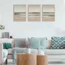 Natural Ocean Landscape OAK Framed Wall Art 16x20 inch