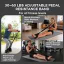 Multifunction Pedal Resistance Band with Handle, 3 Tube Adjustable 30/40/50LB Foot Pedal Puller Resistance Bands with Poster, Extended Length Tension Rope for Men Women Full Body Workout Home Gym
