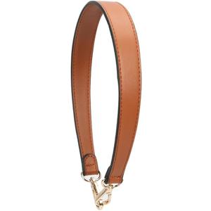 Flat Grain Leather Replacement Straps for Handbags Purse Straps Replacement Crossbody Gold Clasps Women Purse Making 19.29"(49CM) Long Brown