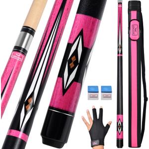 Pool Cue Stick,Pro Cue with Hard Case,Pool Sticks for Adults,Womens Pool Cue,Pool Cues for Men,58inch 19-21oz Billiard Stick Pool Cue Set,Pink/Orange/Green