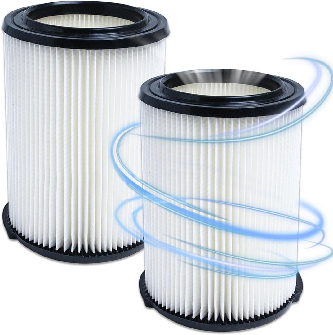 2 Pack VF 4000 Filter for Ridgid Shop VacStandard Wet/Dry Vacuum Filter Replacement Vf4000 Compatible with RIDGID Vacs Wet Dry 5-20 Gallon&6-9 Gallon Husky Vacuum-ridged Shop Vacuum Filter