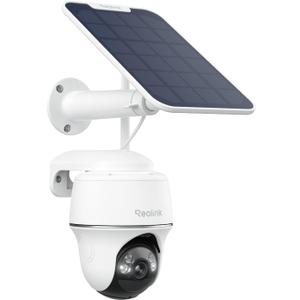 REOLINK Security Cameras Wireless Outdoor, Pan Tilt Solar Powered, 5MP 2K+ Color Night Vision, 2.4/5GHz WiFi, Smart Cameras for Home Security, Works with Home Hub, Argus PT + Solar Panel