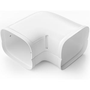 Flat Elbow, Flexible Level Bend Cover Line Set Cover Kit Accessories for Ductless Air Conditioners and Heat Pumps, PVC Decorative Upgraded UV-Proof Strong& Durable (4" Fixed) (White)
