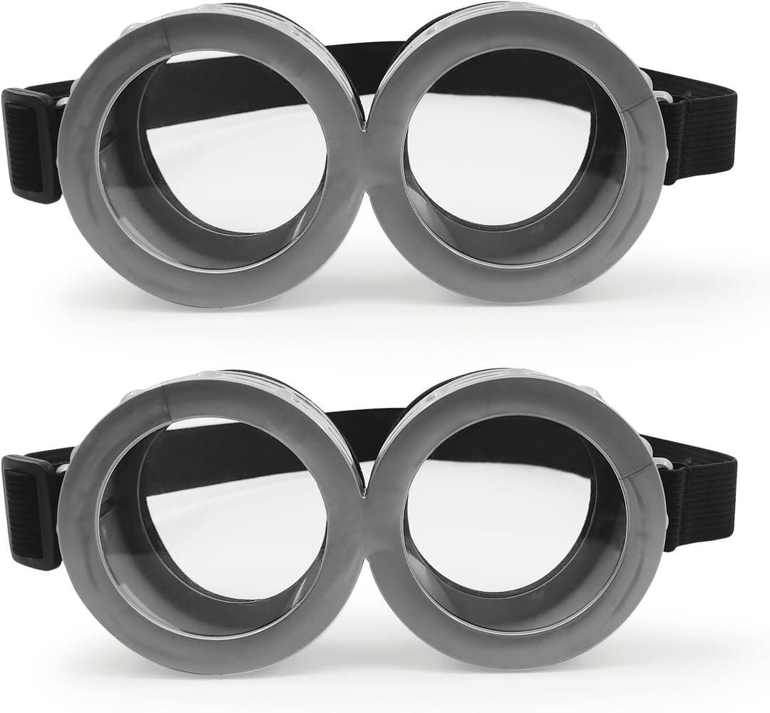 2PCS Round Goggles Glasses for Halloween Cosplay Costume Accessories - Adjustable Steampunk Goggles for Adults Men, Women - Perfect for Halloween, Costume Parties, and Themed Events