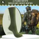 Hercicy 6 Pairs Men's Army Socks Military Boot Socks Cotton Crew Dress Stocking Men Plain Casual Season Grade Regular Fit (Green)
