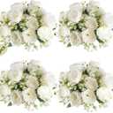 ASTRYAS 8 Packs Peonies Artificial Flowers, White Artificial Peonies, Silk Peonies Flowers Fake Peonies Artificial Flowers Peonies Bouquet for Centerpiece Table Wedding Party Home Decor