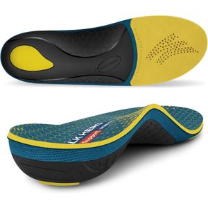 Walkhero Arch Support Inserts for Men & Women - Plantar Fasciitis Insoles with Max Cushion, Orthotics for Heel Pain Relief, Work Boots, Standing All Day (Mens 5-5.5 | Womens 7-7.5, Autumn Yellow)