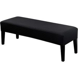 SearchI Dining Bench Cover, Stretch Washable Long Bench Seat Covers, Rectangle Dining Table Bench Slipover for Dining Room, Living Room, Kitchen(Black)