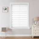 2 x Joydeco Cordless Zebra Blinds for Windows (Pro), 27" W x 75" H, White