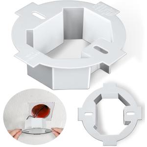 2 Pcs Round Electrical Box Extender 4.35 x 1.5 Inches Etl Listed Plastic Ceiling Outlet Light Box Extender for 3.5 Inch 4 Inch Round or Octagonal Electrical Boxes, White