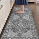Color&Geometry Anti Fatigue Kitchen Mats for Floor 24x59, Vintage Decor, Easy Clean, Waterproof & Oil Proof, 0.4" Thick Cushioned, Non-Slip Kitchen Runner Rug for Sink, Laundry, Office, Grey