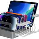 Copode Charging Station for Multiple Devices,72W 6-Port USB C Charger Stations-PD45W QC3.0 Fast Charger Dock, Compatible with Cellphone, Tablet, MacBook, iPhone16/15/pro, iPad and More(Space Gray)