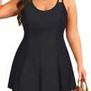 Tempt Me Women Plus Size Swim Dress - Two Piece Swimsuit 2025 Bathing Suit with Shorts (Black, 18W)