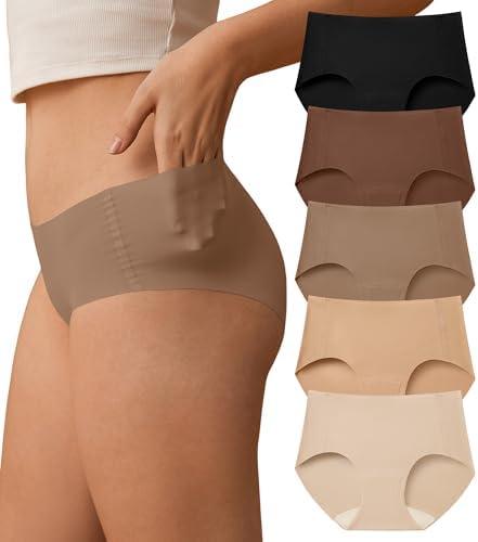 SHARICCA Women's Seamless Underwear No Show Hipster Panties Invisible Lightweight Nuage Bikinis Briefs Microfiber Size M