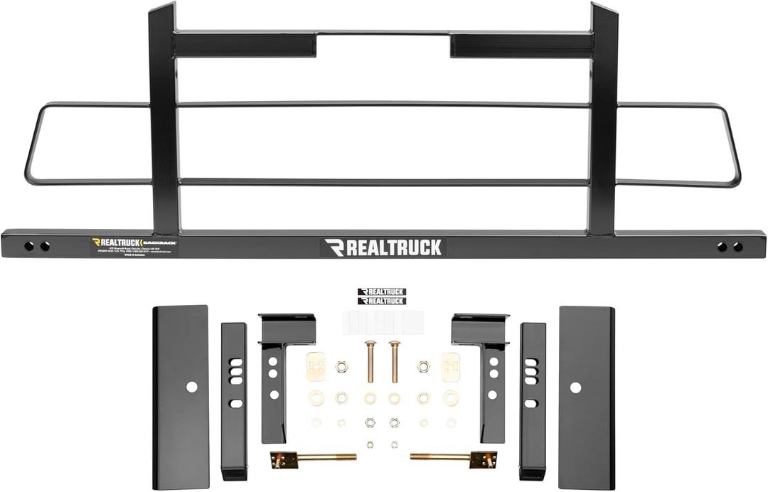 RealTruck Backrack Hardware Kit for use w/Low-Profile Tonneau, Black, No Drill | 40120 | Fits 2007-2018 Chevrolet/GMC Silverado/Sierra 1500; 2007-2019 Chevrolet/GMC Silverado/Sierra 2500/3500 HD