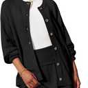 Tankaneo 2 Piece Sweater Sets for Women Long Sleeve Cardigan Outfits Mini Skirts Knit Matching Lounge Set (Black)