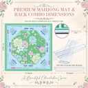 31.5" Green Floral Mahjong Mat Set and 4 Rack with Pushers