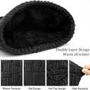 Loritta Winter Hat Warm Knitted Thick Baggy Slouchy Beanie Skull Cap for Men (One Size, A-dark Grey With Weave,1 Pack)