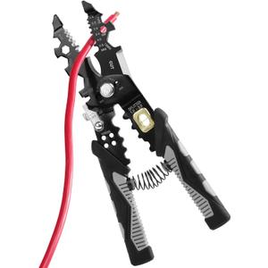 Navaris 25-in-1 Electrician's Multitool - Multi-tool w Pliers Wire Cutter Wrench - Anti-Rust Cr-V Steel Construction - Ergonomic Handle - Multitools & Accessories for Electricians