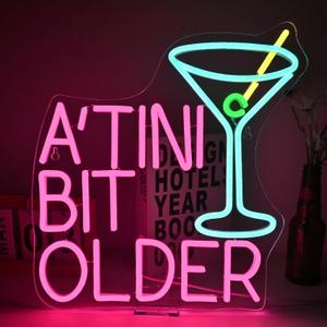 A'TINI BIT OLDER Neon Sign Dimmable Light Up Signs for Pub Store Man Cave Room Martini Bar Neon Sign for Wall Decor USB Powered