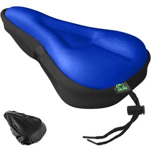 Zacro Bike Seat Cushion - Gel Padded Bike Seat Cover for Men Women Comfort, Extra Soft Exercise Bicycle Seat Compatible with Peloton, Outdoor & Indoor Bike Saddles, S