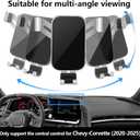 Car Phone Holder Center Console Organizer Tray for Chevrolet Chevy Corvette 2020 2021 2022 2023 2024 2025 2026 C8 Auto Interior Accessories Cell Phones Mount Dashboard Mobile CellPhone Screen Stand
