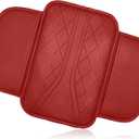 Car Center Console Cover, Leather Arm Rest Cover Pad for Car, Breathable Armrest Protector Cushion with 2 Storage Bags for Middle Center Console Box, Universal Car Interior Accessories (Red)