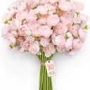 Alupssuc 30Pcs Ranunculus Artificial Flowers Faux Silk Mini Ranunculus, Spring Flowers Artificial Indoor for DIY Bouquets, Bulk Fake Wedding Filler Flowers for Bride Shower Decorations, Shabby Blush