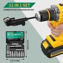 GRENPRO 19 Pcs Flexible Drill Bit Extension Kit, Includes 2 Pcs 105 Right Angle Drill Attachment, 3 Pcs Rotatable Socket Adapter, 10+2 Pcs Screwdriver Bits & Bendable Extension for Tight Spaces