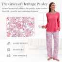 Womens Soft Pajama Set Long Sleeve Tops and Full Length Pajama Set Sleepwear with Dream Print Two Piece Pjs (XXL)