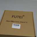 FUTEI Beige Decorative Throw Pillow Covers 18x18 Inch Set of 2,Soft Chenille Striped Textured Cushion Covers,Home Decor for Couch Bed Living Room Office Car