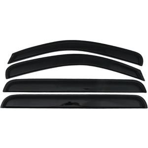 IKON MOTORSPORTS Window Visor, Compatible with 2005-2012 Nissan Pathfinder, Slim Style Acrylic Black Sun Rain Wind Guards Cover 4Pcs Set, 2006 2007 2008 2009 2010 2011