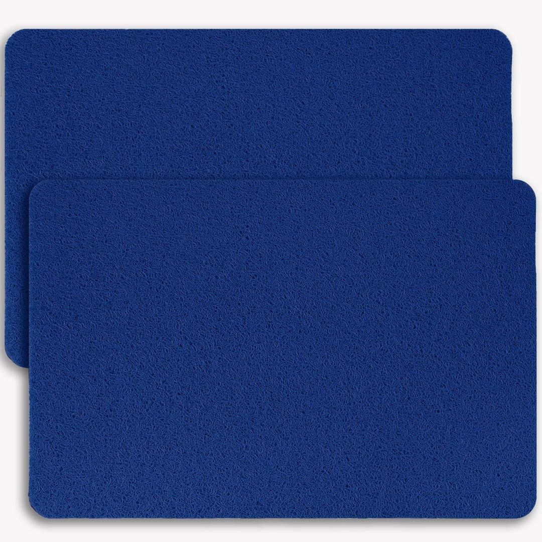 Hargiis Non-Slip Bathtub Mat, 2 Pack Anti Slip Shower Mat, Fast Drying Bathtub Mats, Foot Scrubber Mat, Anti Slip Mat for Tub, Floor, Bathroom, Kitchen, Home, Hotel (Navy Blue 24"16"+24"16")