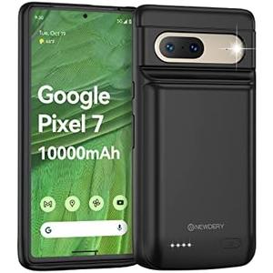 NEWDERY Battery Case for Google Pixel 7 6.3", 10000mAh Powerful Rechargeable Charging Cover, Extended Charger Backup for Google Pixel 7 5G (NOT for Pixel 7 Pro) Black